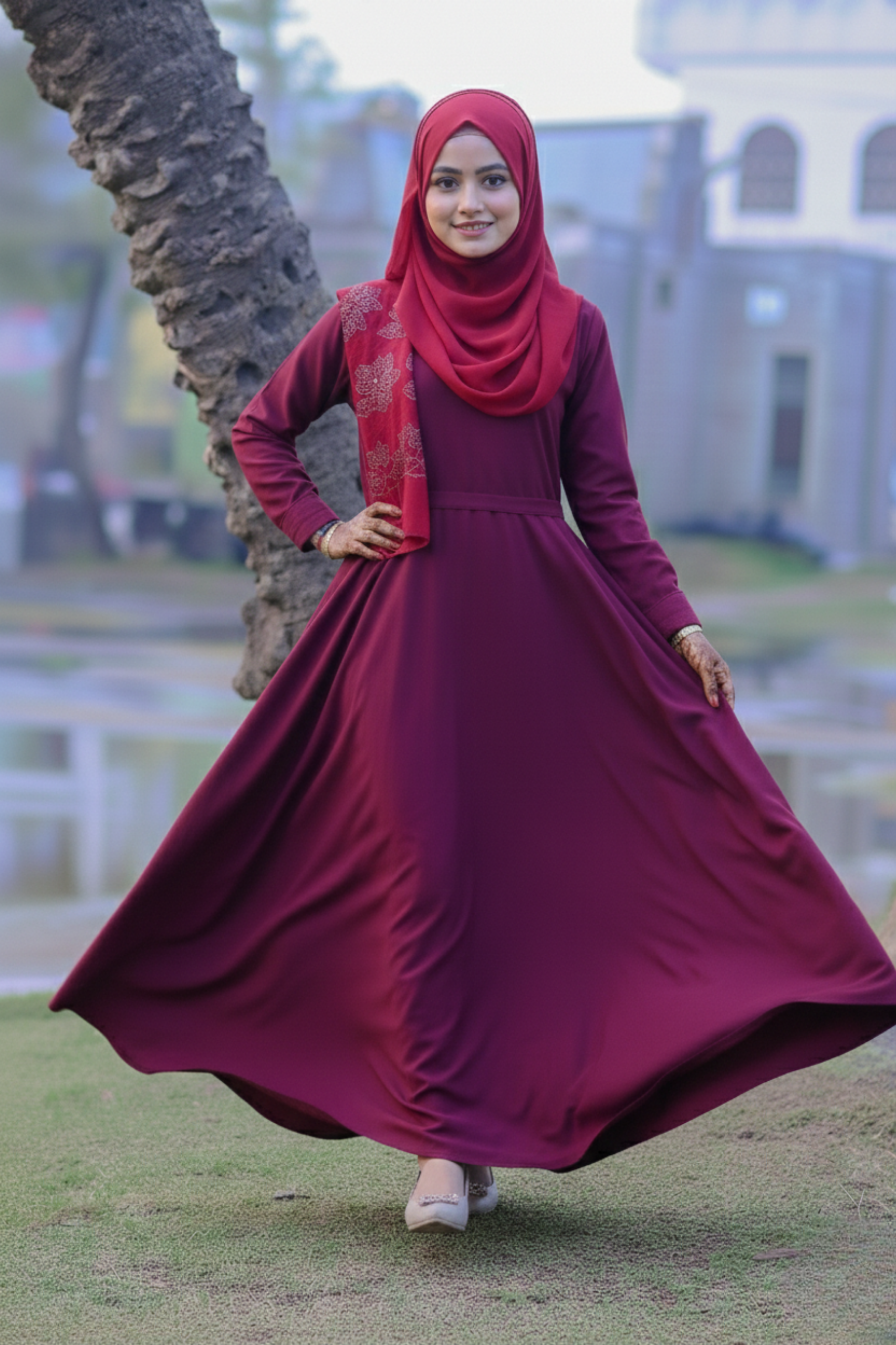 The Ruby Flare A-Line Abaya