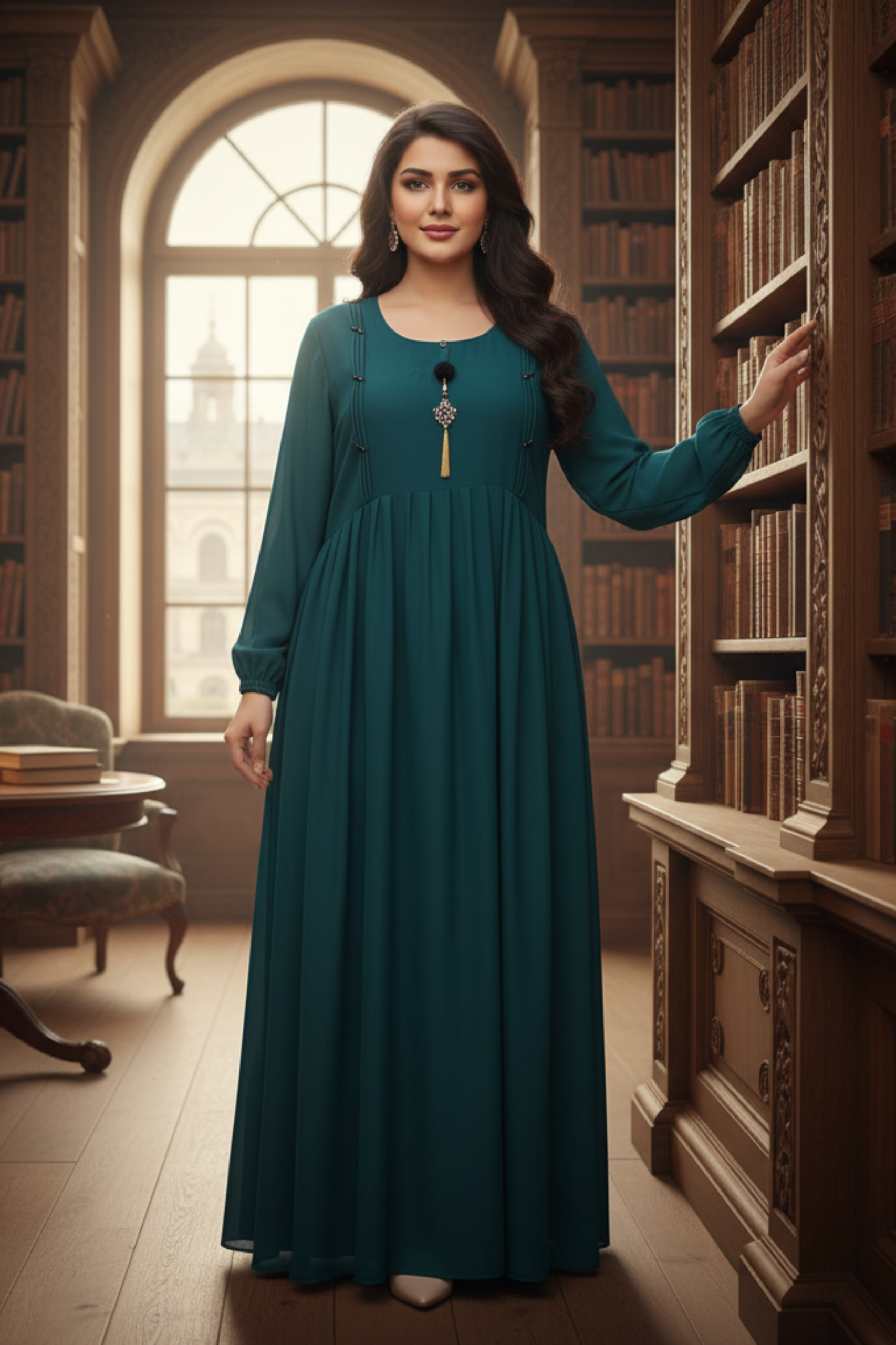 The Azure Garden Maxi Abaya