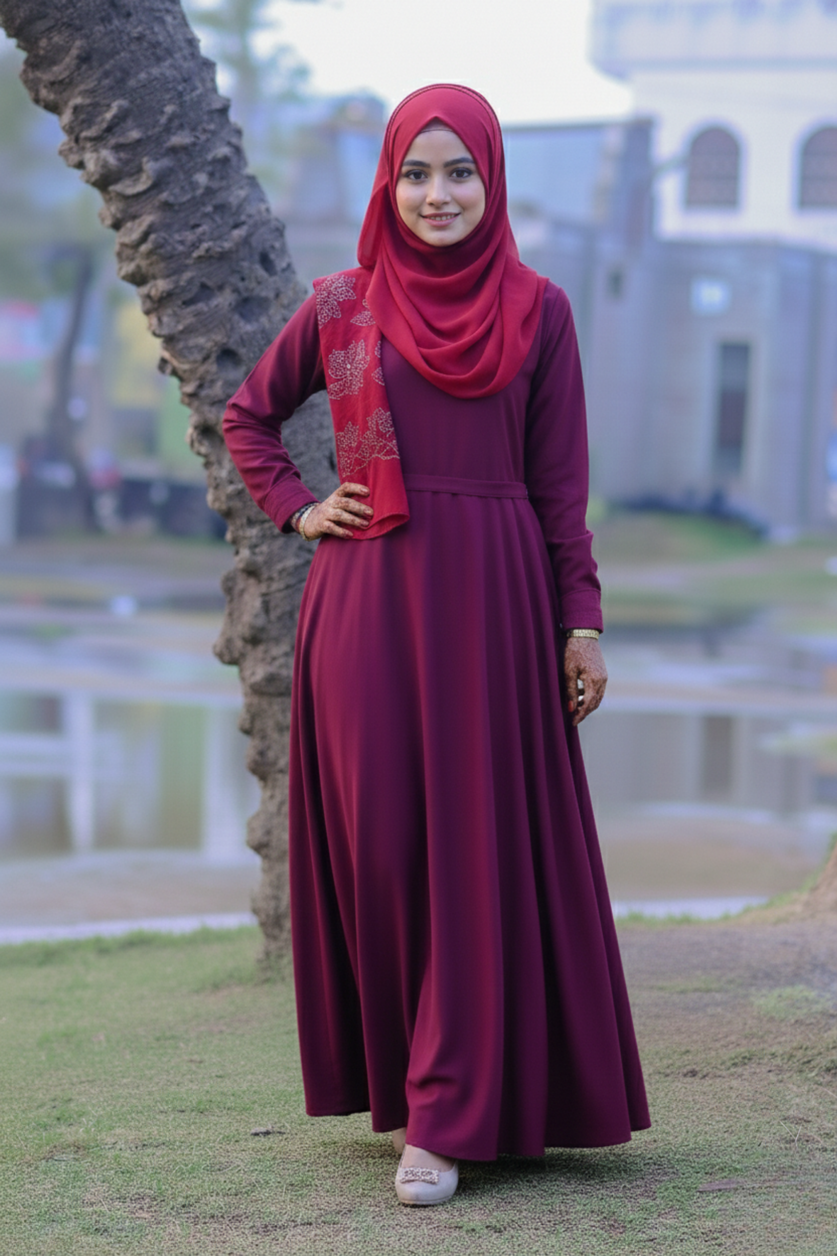 The Ruby Flare A-Line Abaya