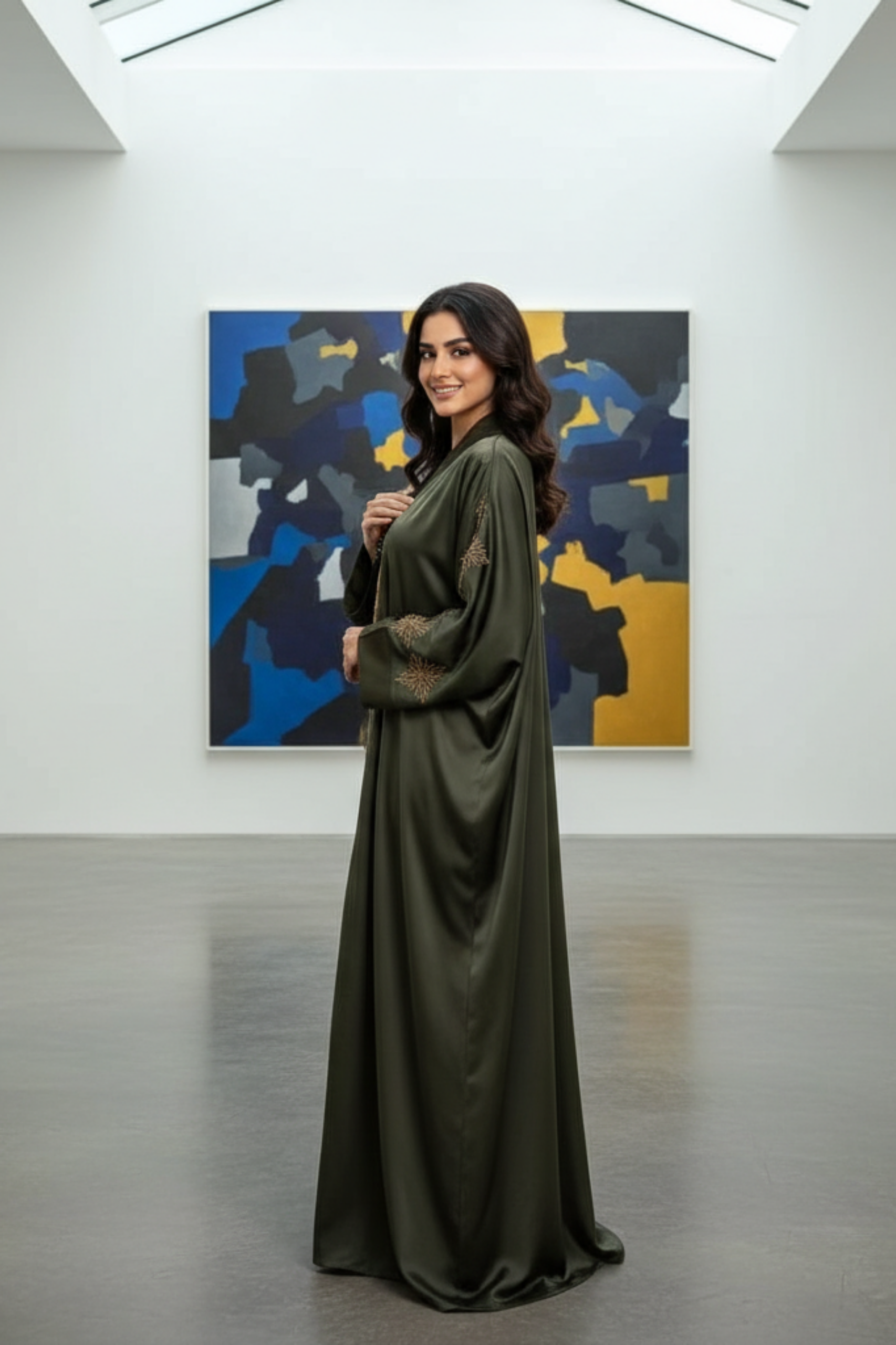 Sultanate Silk Kimono-Cut Abaya