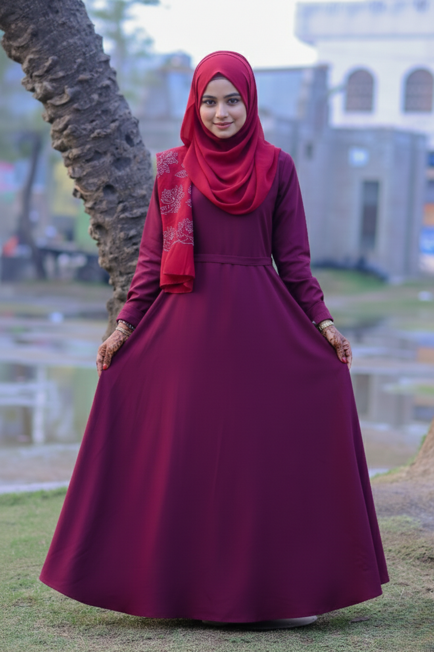 The Ruby Flare A-Line Abaya
