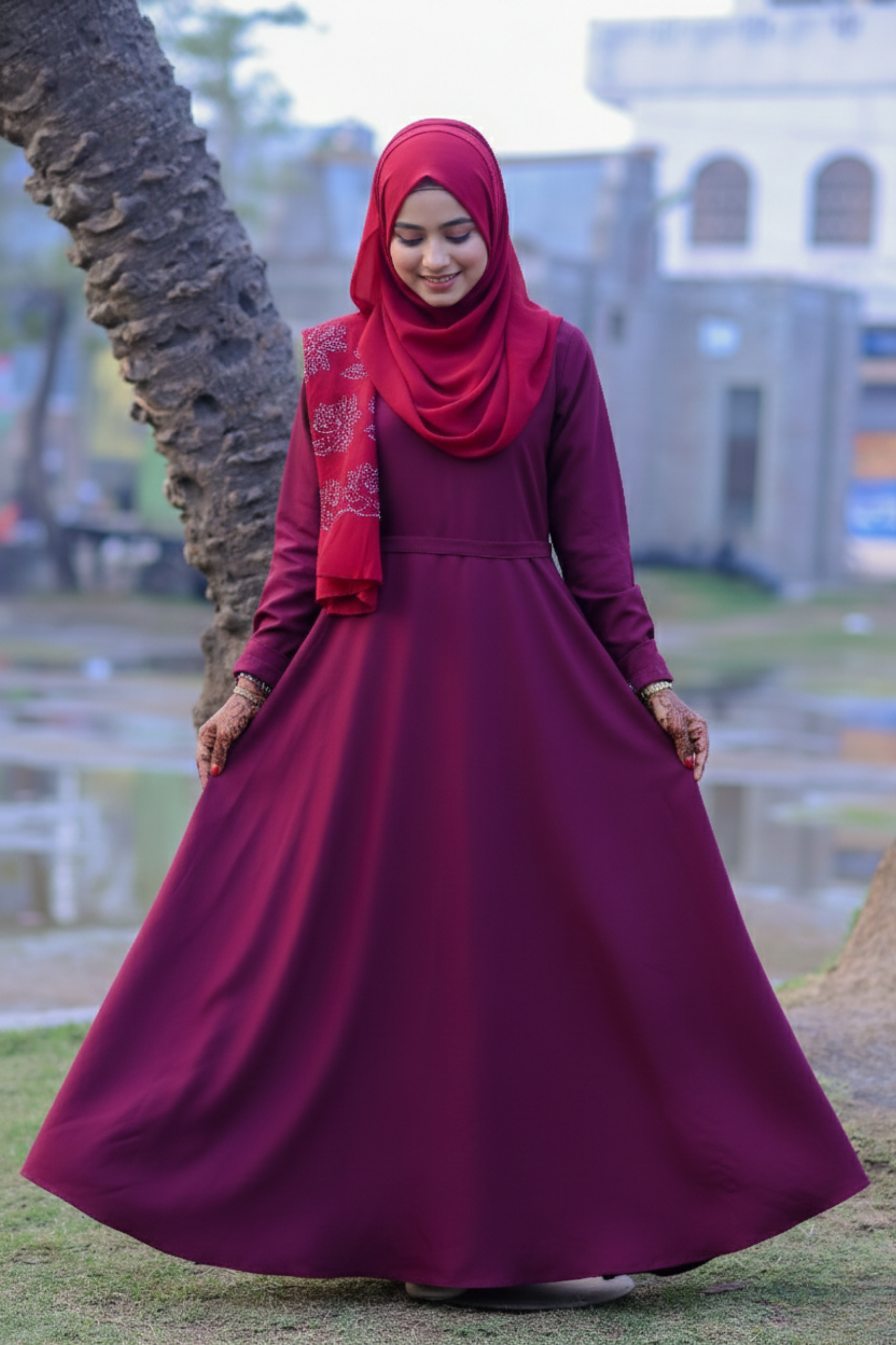 The Ruby Flare A-Line Abaya