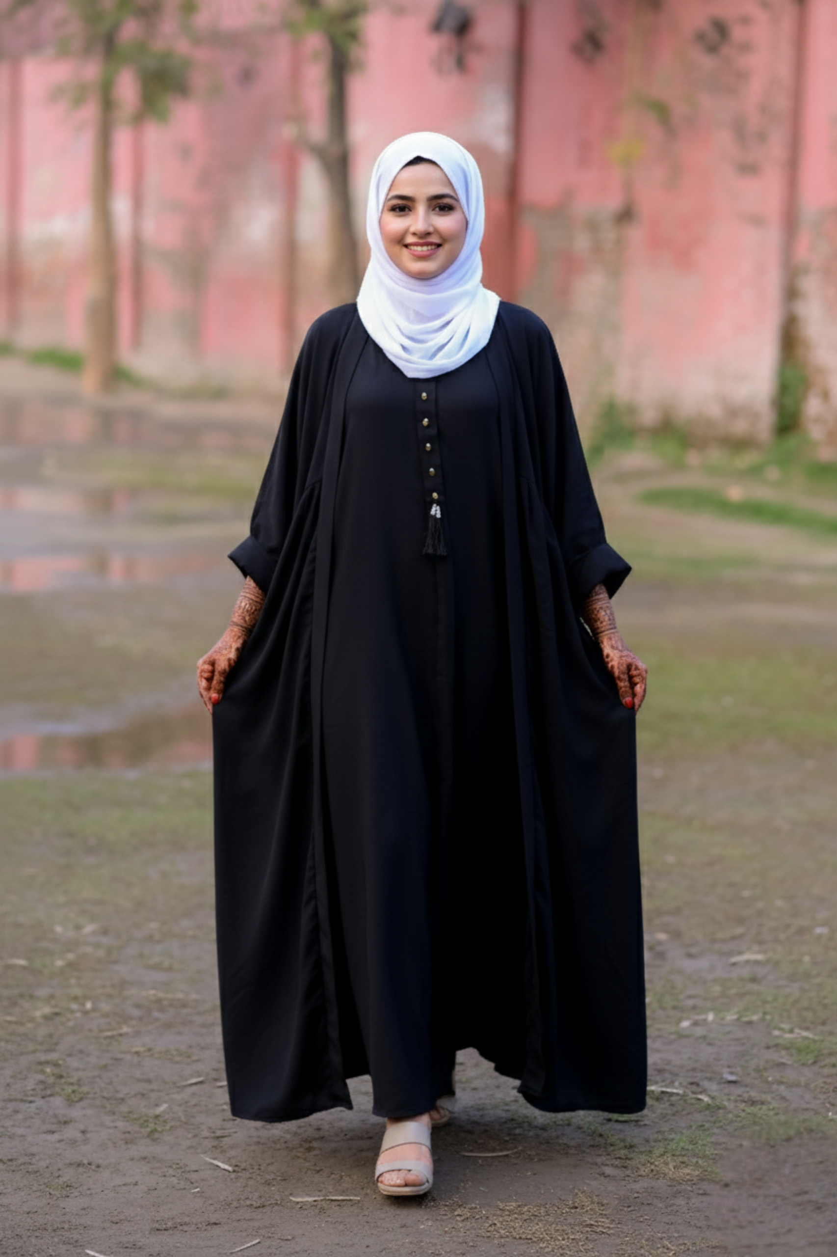 Luna Midnight Farasha Abaya with Tassel Detail