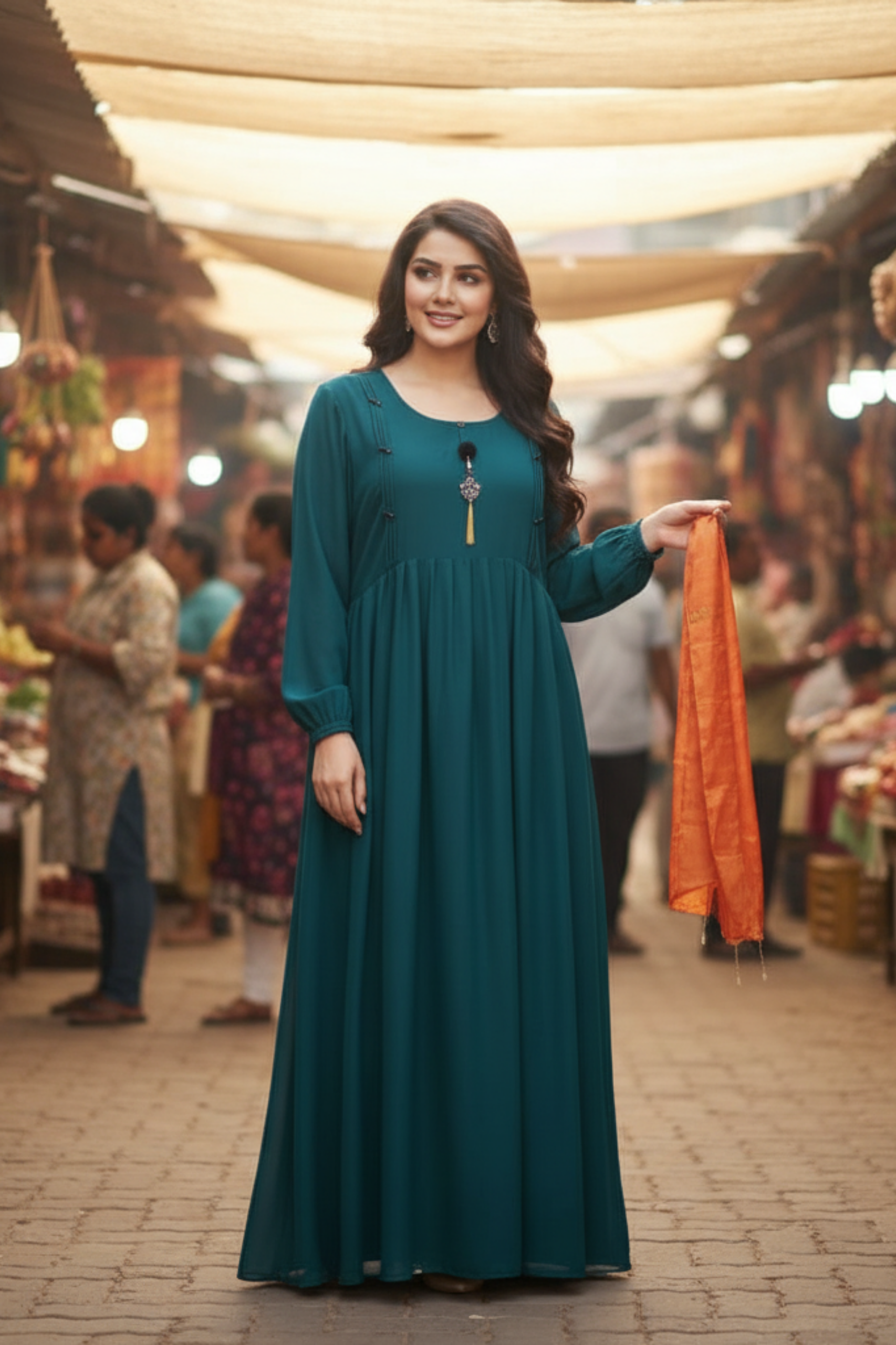 The Azure Garden Maxi Abaya