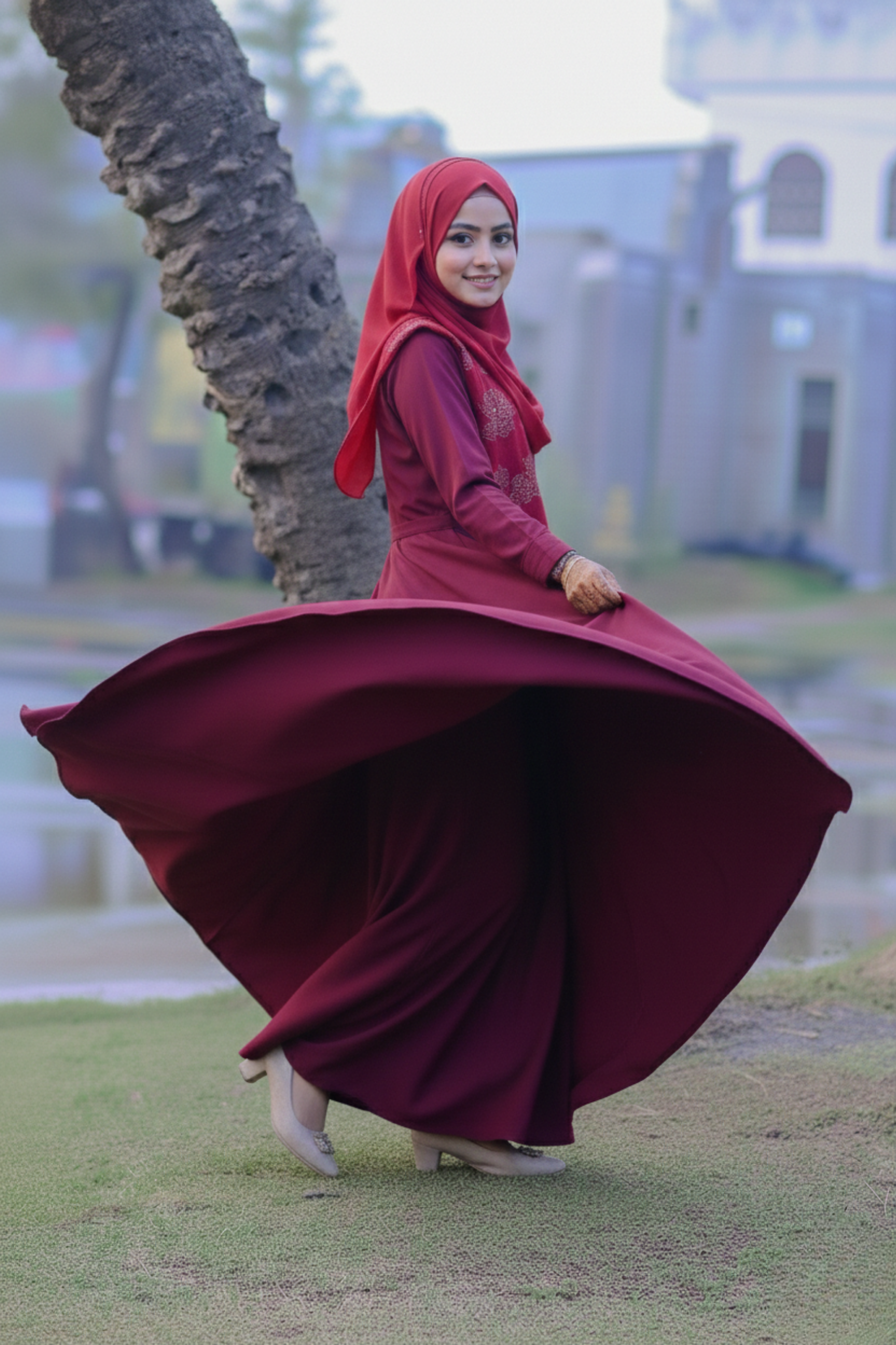 The Ruby Flare A-Line Abaya