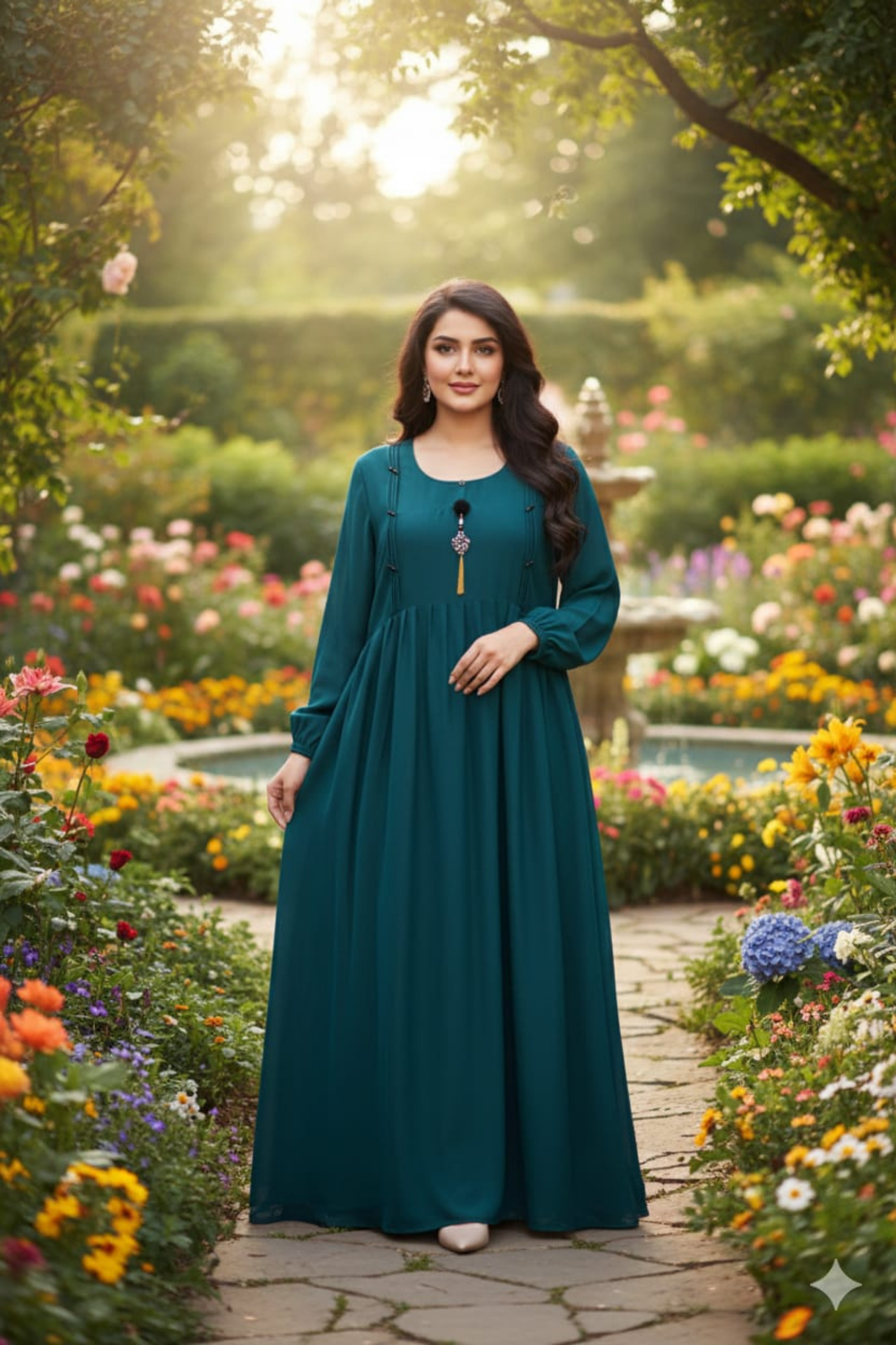 The Azure Garden Maxi Abaya